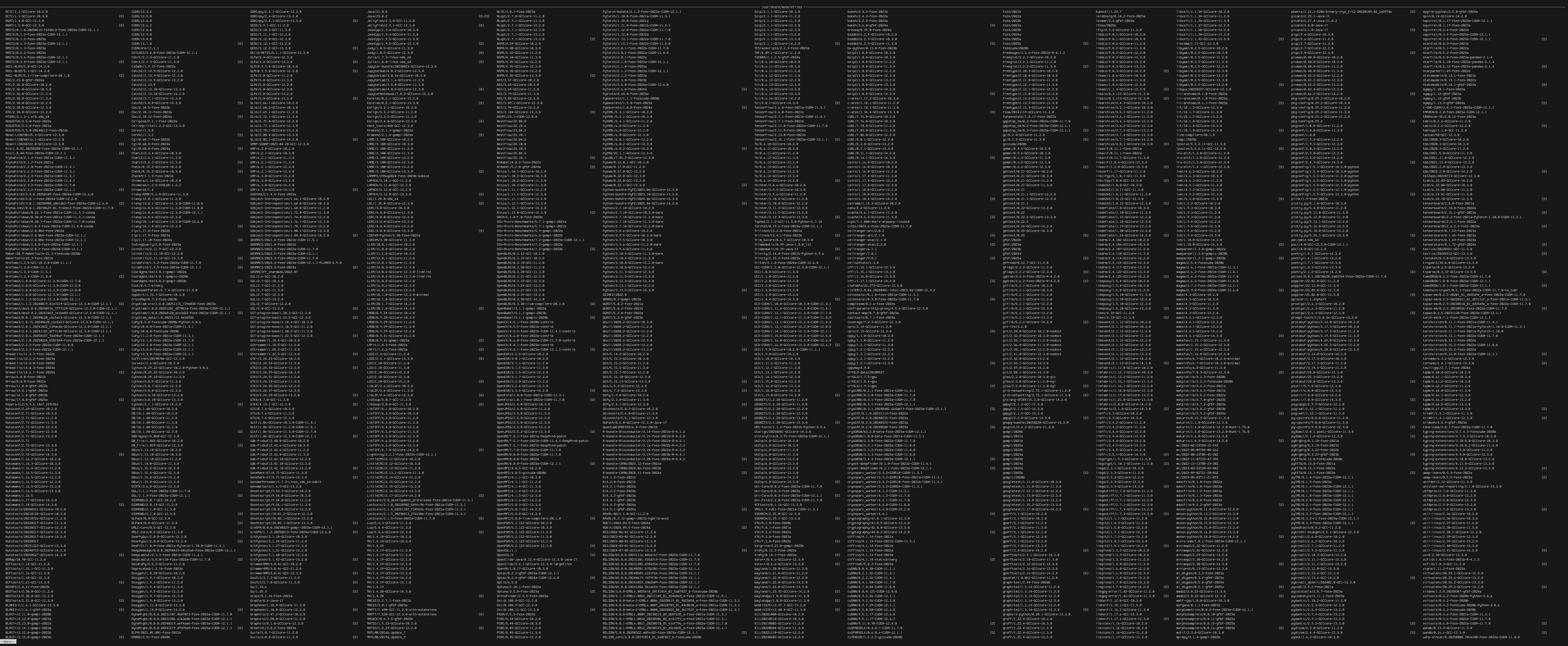 Modules available on the EMBL cluster